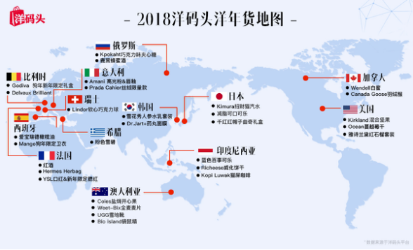洋碼頭發(fā)布2018洋年貨地圖，中國“吃貨”都在搶購什么？