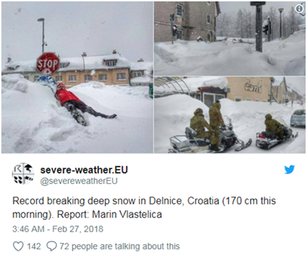 歐洲寒流持續(xù)肆虐，冰雪低溫天氣導(dǎo)致多國交通癱瘓